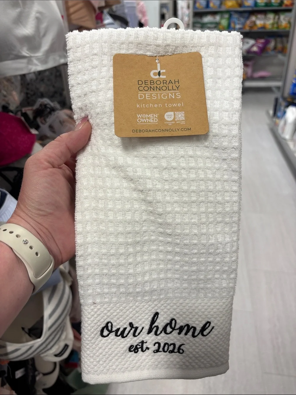 White 'Our Home' Kitchen Towel eatablished 2026